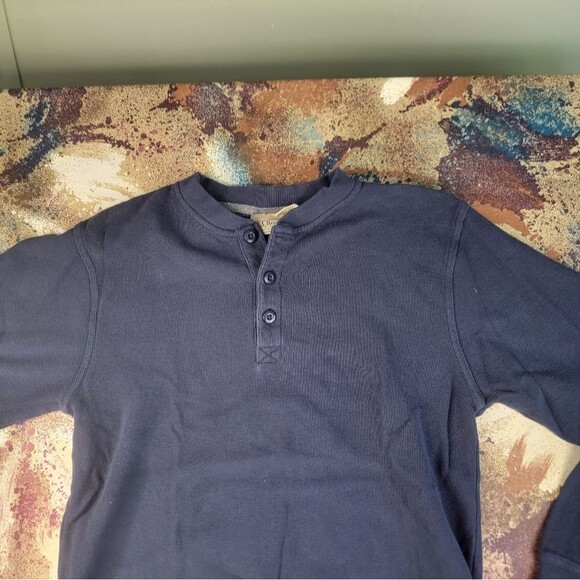 LL Bean Thermal Layer Blue Outdoor Cotton Shirt Long Sleeve Small Regular - Picture 7 of 13